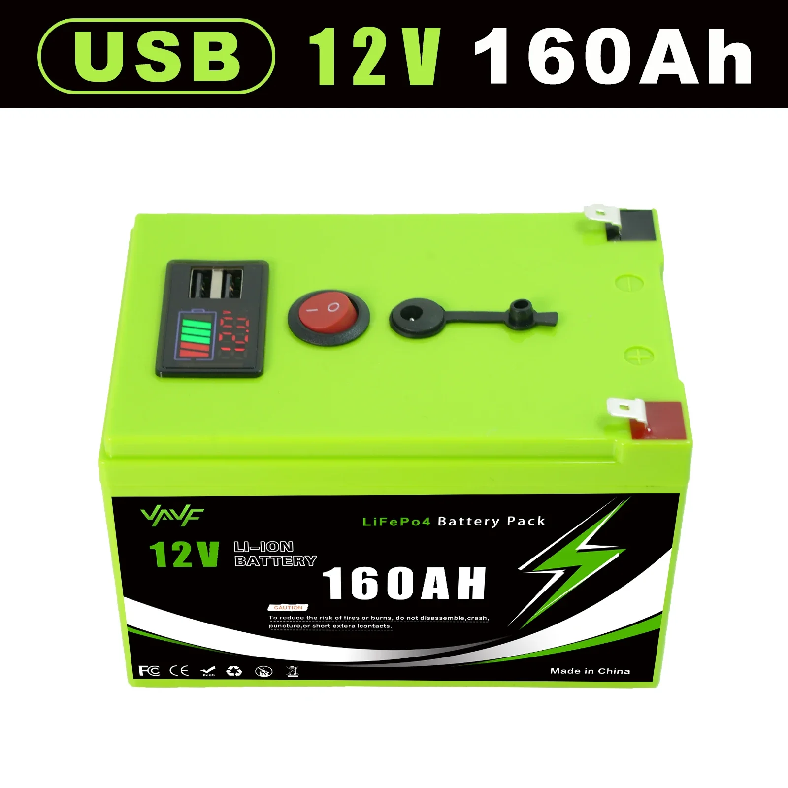 Lithiumbatterij met hoge cyclus 12V 200Ah LiFePO4 Deep Cycle-batterij Lronfosfaatbatterij ? Ideaal voor off-grid solar ? Kamperen en campers