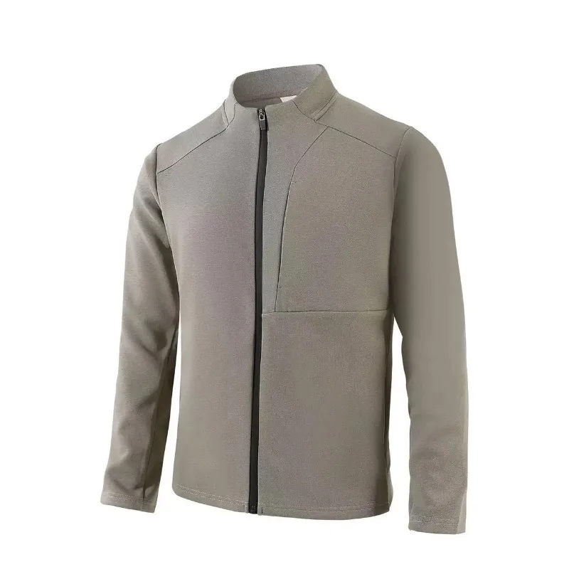 

Тяжелый повседневный спортивный универсальный кардиган на молнии с воротником-стойкой, толстовка, мужская куртка с длинными рукавами