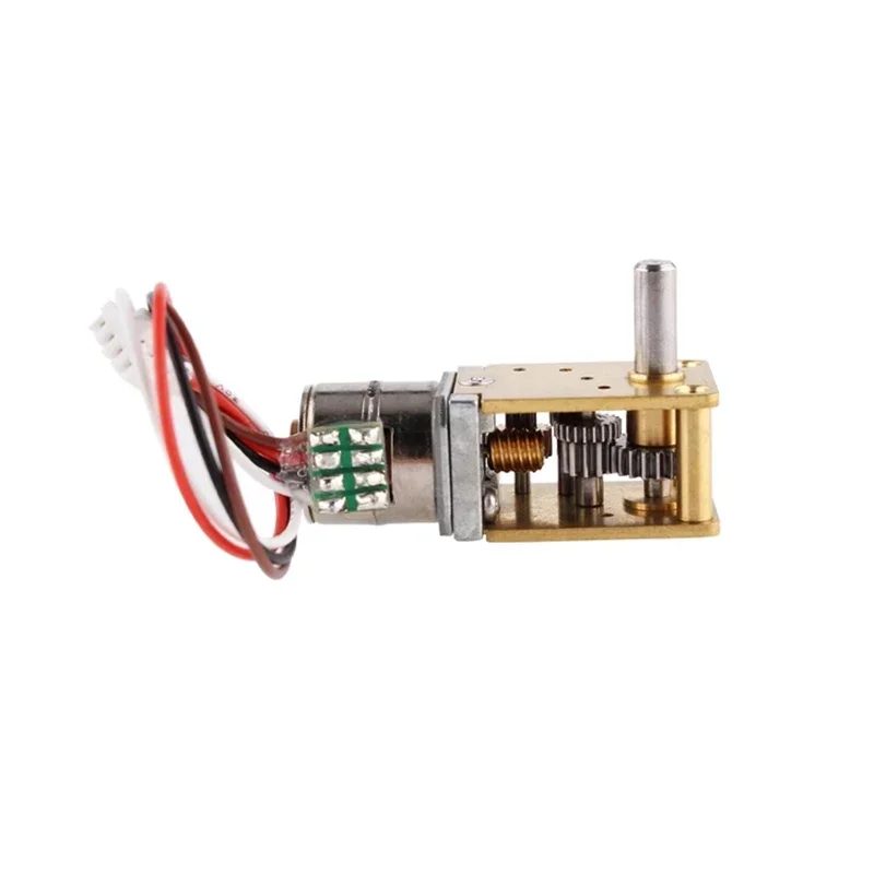 Mini 10MM 7-Type Speed Reduction Stepper Motor DC 5V 2-Phase 4-Wire Full Metal Gearbox Worm Gear Stepping Motor DIY Robot Car