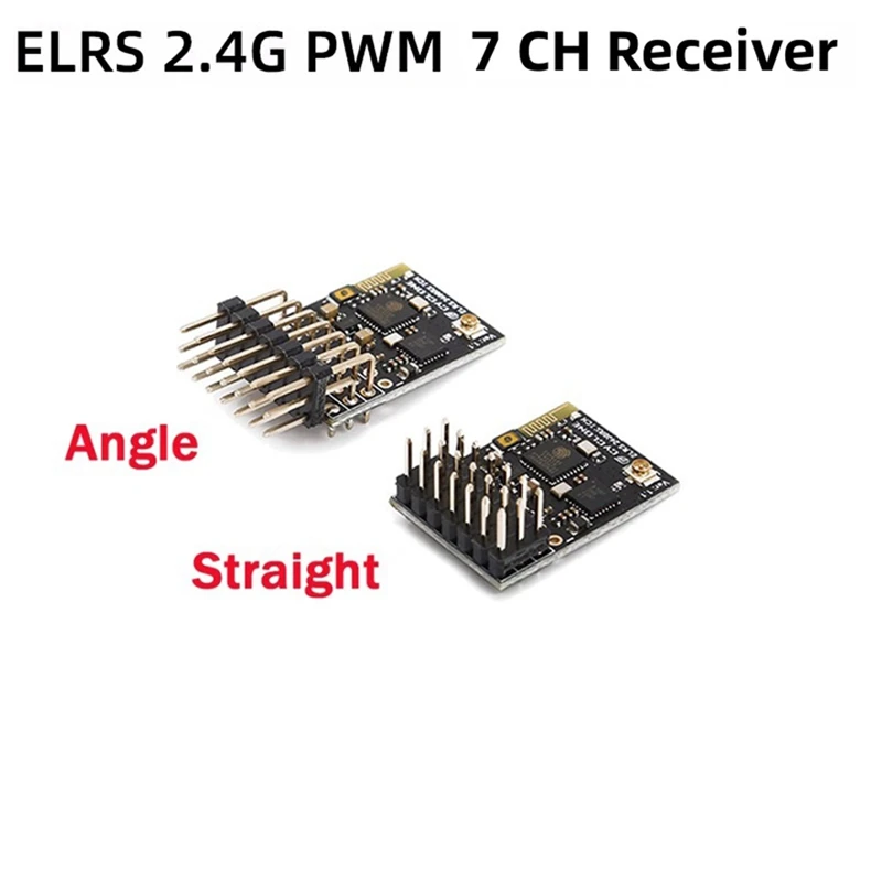 ELRS 2.4G 7CH PWM Receiver Expresslrs RX 2400RX PWM/CRSF Protocol For RC FPV Drone Fixed Wing Quadcopter, Straight Durable