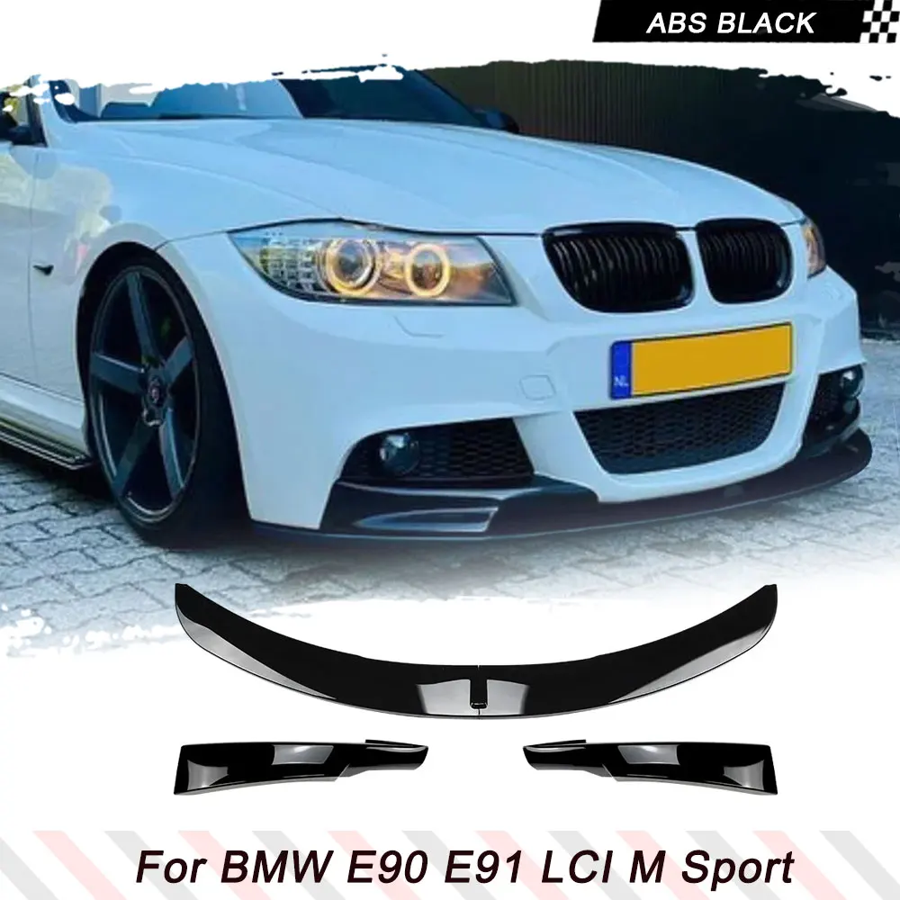 

ABS Car Front Lip Splitter Diffuser Body Kits Spoiler Bumper Guard Protector For BMW 3 Series E90 E91 LCI M Sport 2009 - 2012