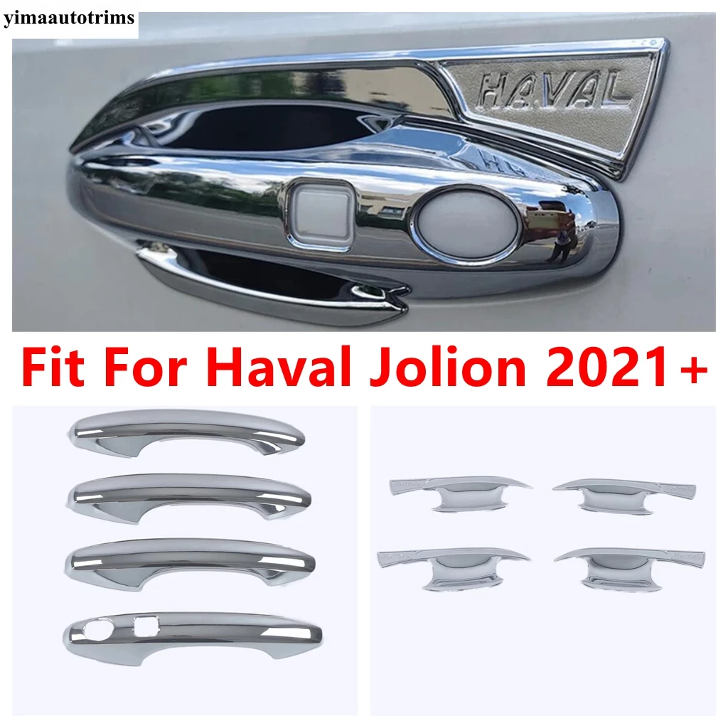 

Car Outer Door Handle Bowl Decoration Cover Trim For Haval Jolion 2021 - 2024 ABS Chrome / Carbon Fiber Accessories Exterior