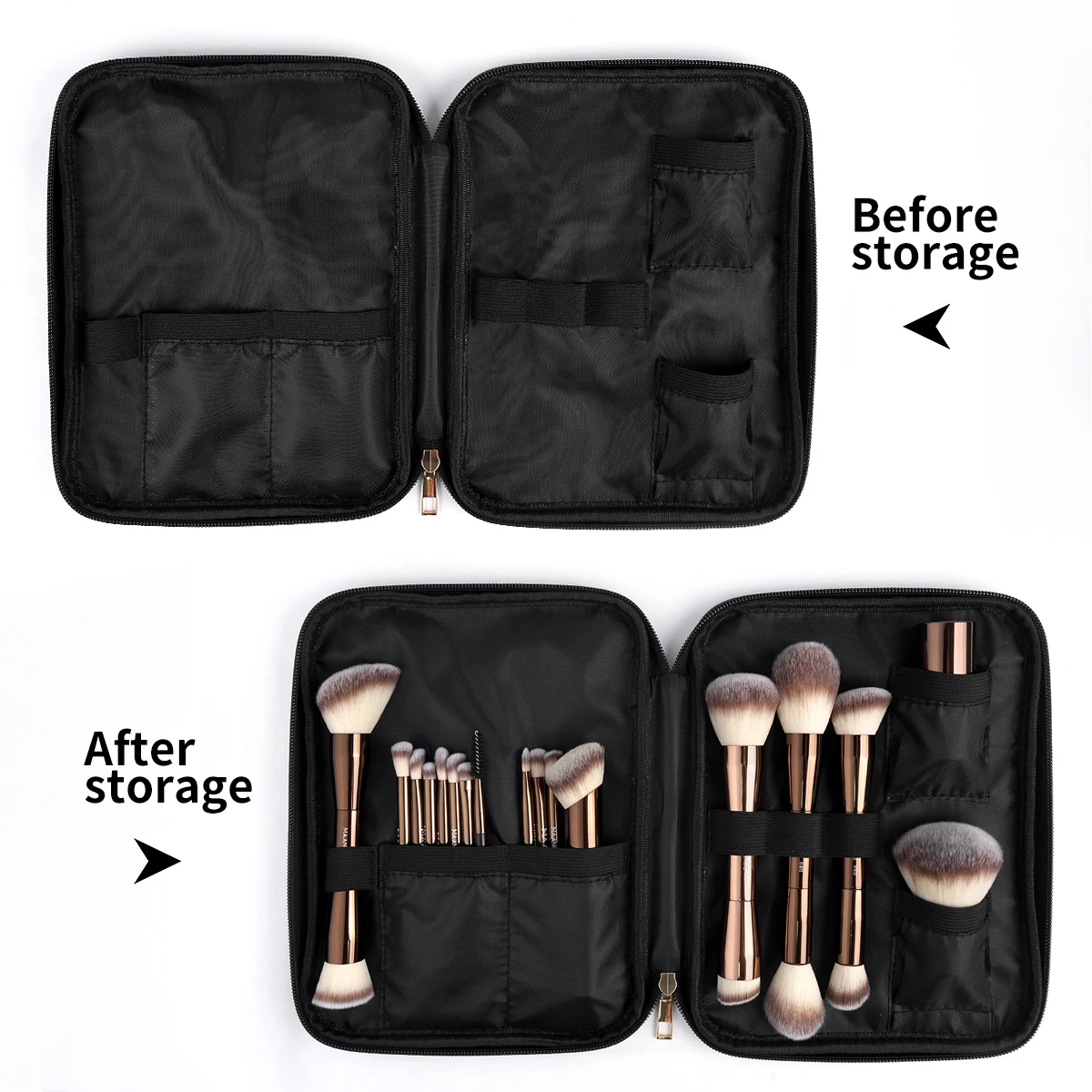 MAANGE 20 pièces pinceaux de maquillage professionnels + sac de rangement double extrémité fond de teint poudre Blush fard à paupières brosse beauté mélange organisateur outil