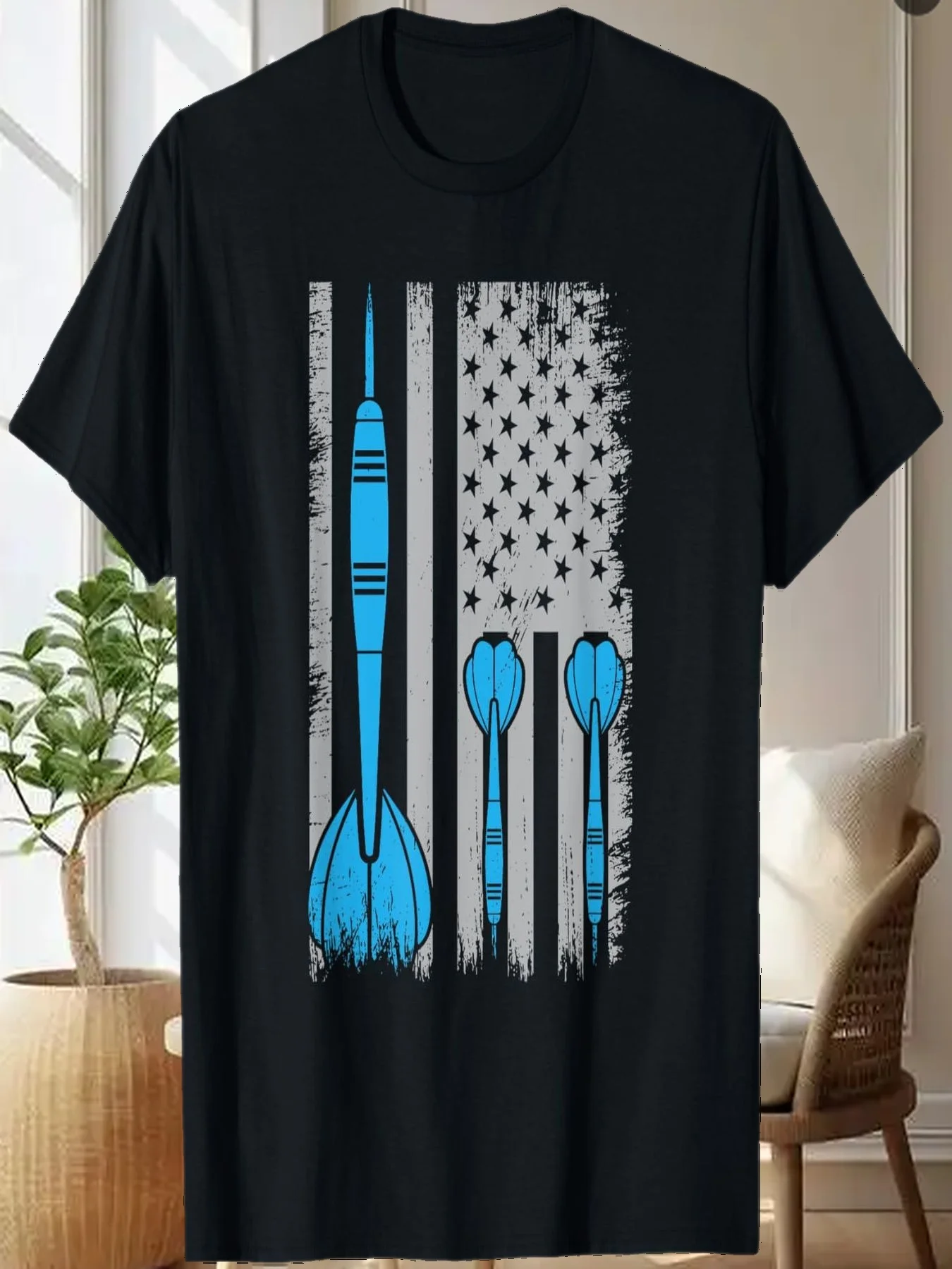 

Футболка с флагом дартса США Dartboard Dart Player