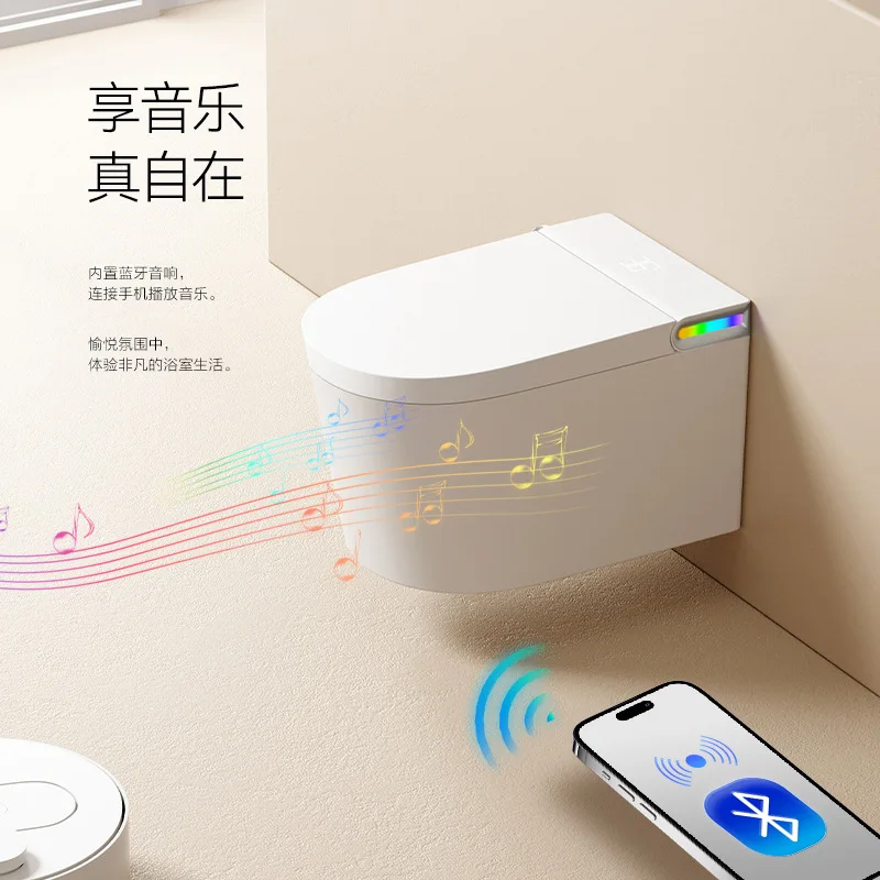 Wall-mounted smart toilet automatic flip modern simple no water pressure limit household bathroom siphon - view 3