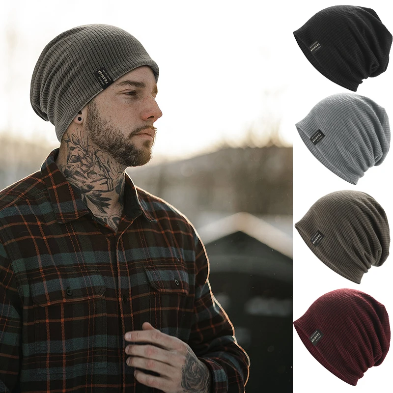 

New Winter Warm Beanie Hats for Men Women Stylish Casual Soft Stacking Knitted Bonnet Cap Unisex Stretchy Hip Hop Skullies Caps