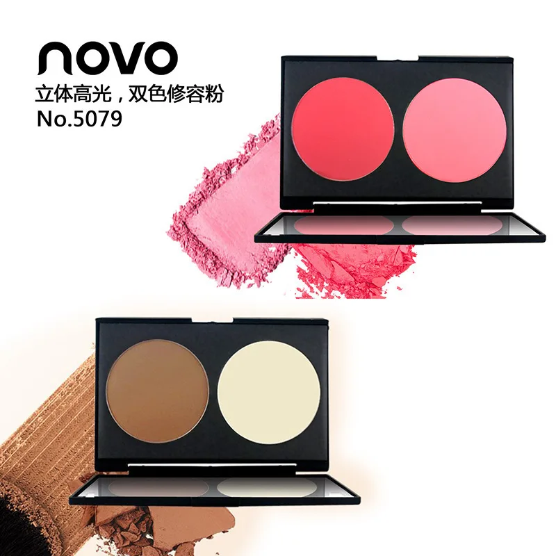 NOVO двухцветная контурная пластина High Light Contouring Plate Тени для носа High Light Shadow Тени для носа Пудра Пластина для румян