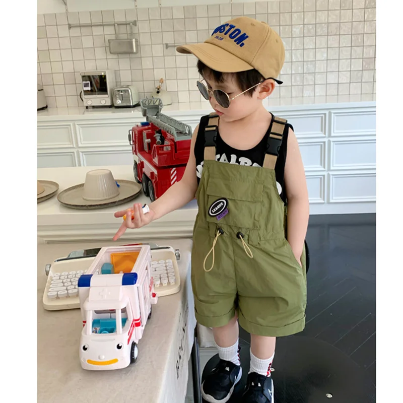 Fashion Mom and Son Matching Sleeveless Jumpsuit Mother and Daughter Overalls Equal Mommy and Me Suspender Pants Kids Clothes