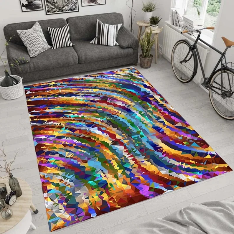 Purple Water Ripple Carpet Simple Artistic Sense Living Room Full of Creative Floor Mats Home Decoration Door Rug