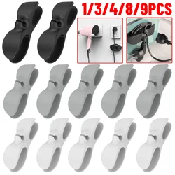 9-1pc Silicone Cord Winder Holder Power Cord Organizer Clip Self Adhesive Cable Wire Fixer for Air Fryer Coffee Machine