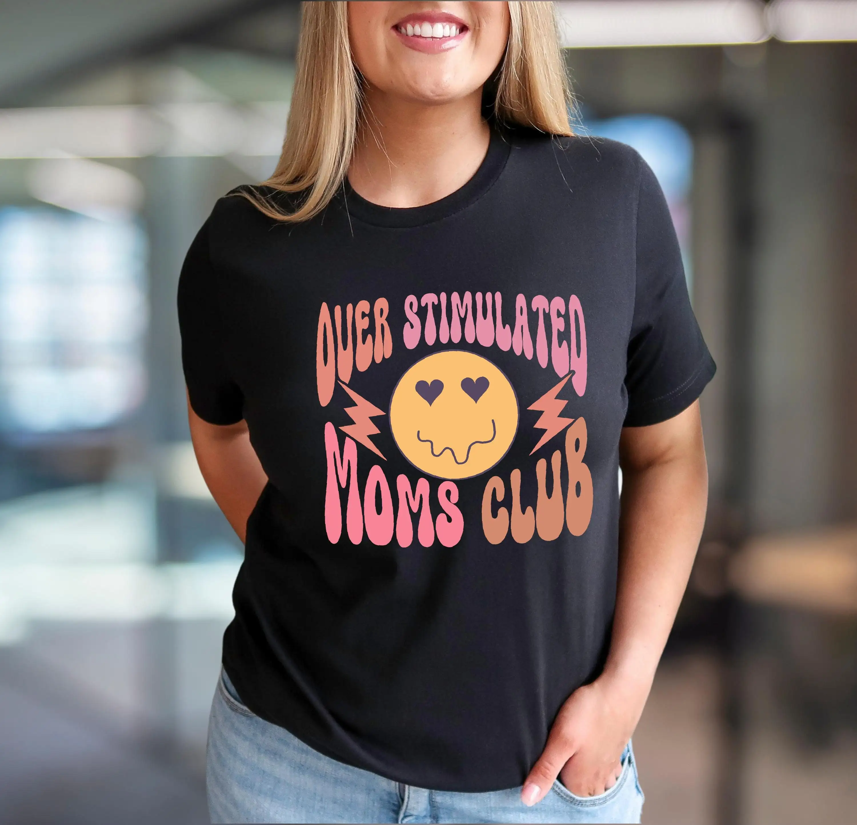 Over Stimulated Moms Club T Shirt Mom Life Cool Funny Mothers Day Mother'S Birthday S