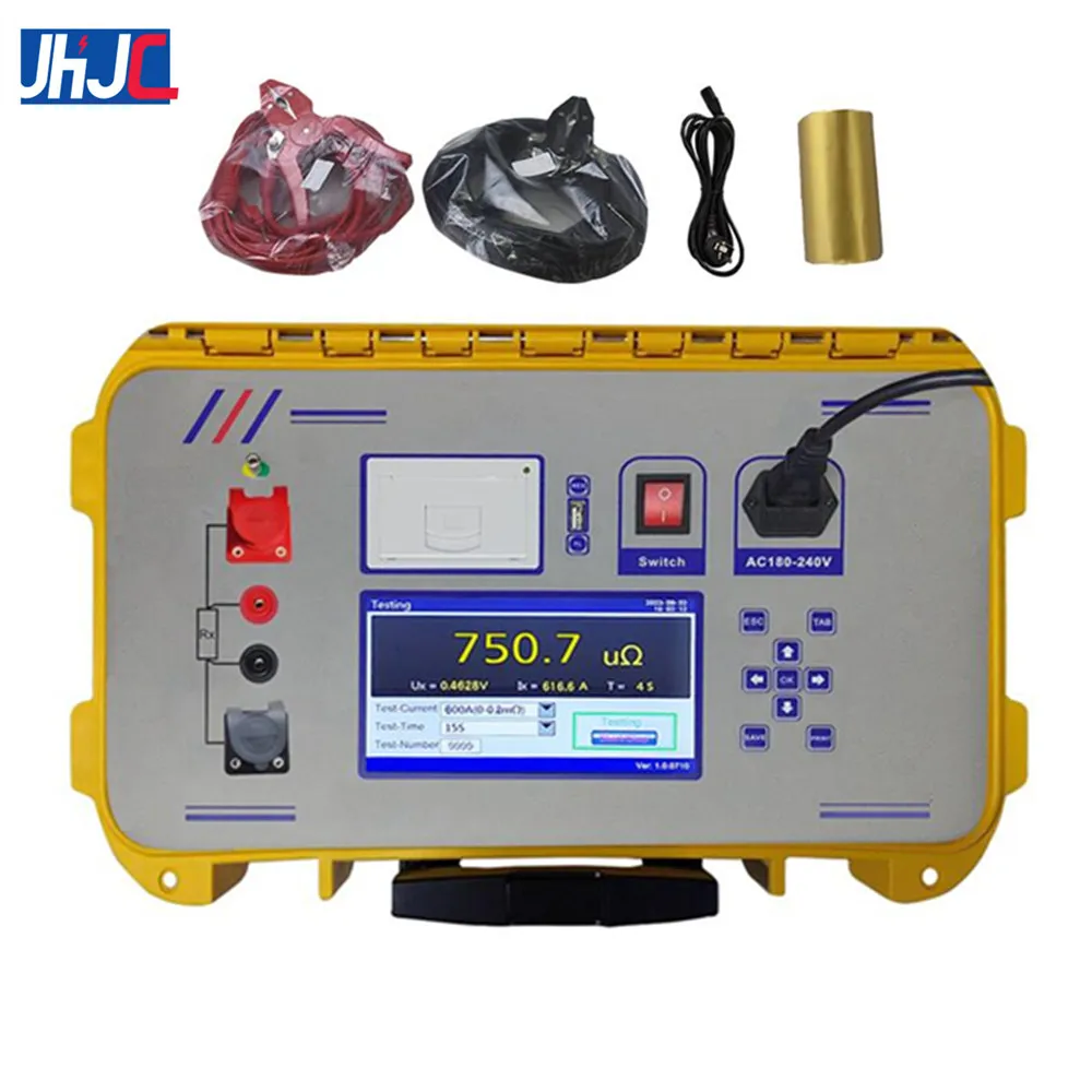 Portable Electric Loop Resistance Tester Contact Resistance 600A Micro Ohmmeter Switch Circuit Breaker Test Equipment Test Meter