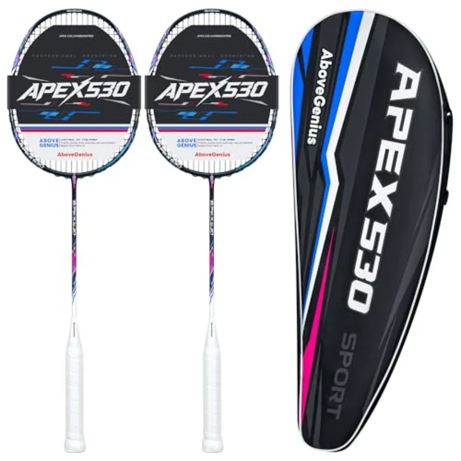 

Carbon Fiber Badminton Racket Set, Professional Lightweight Racquet 5UG4 - Prestrung, Includes 1/2 PCS Rackets with a Carrying