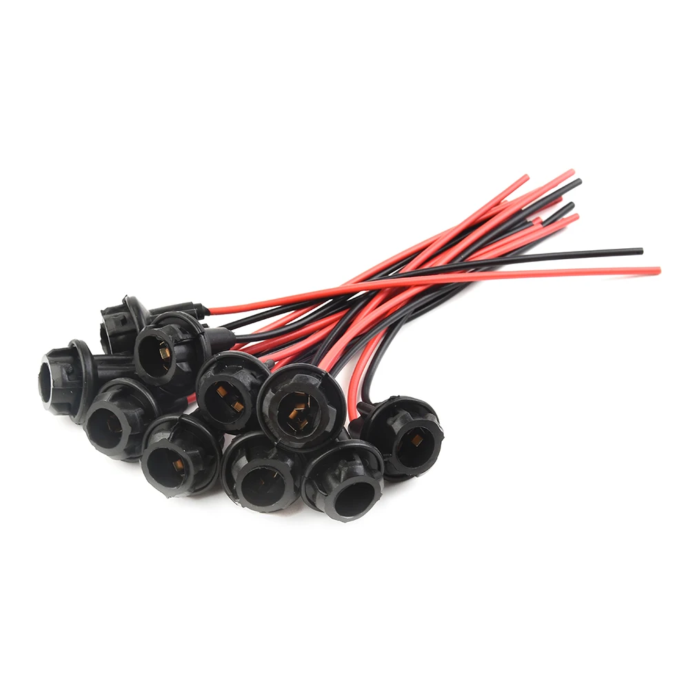 자동차 T10 소켓 10pcs 교체 예비 부품 194 2825 라이트베이스 921 액세서리 DC 12V 확장 램프 소켓