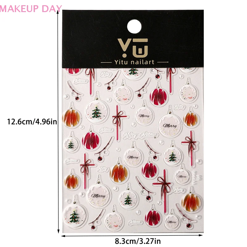 1 Vel Kerst Nail Stickers Zelfklevende Klassieke Stijl Nail Art Stickers Met Herten Sneeuwpop Schattige Nagel Decoratie Salon Cadeau