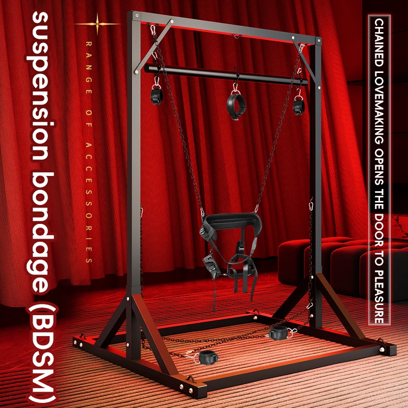 BDSM Suspension Metal Frame Adjustable Bondage Stand Adult Restraint System Sex Swing Support Furniture for Couples Role Play