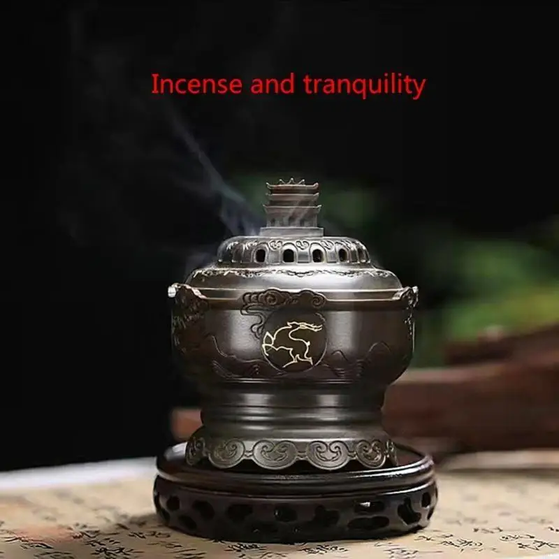 

R9JC Chinese Dunghuang Incense Burners Metal Copper Censer Ornaments
