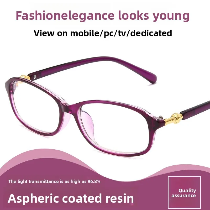 1Pcs +0~+400 New Ladies' Delicate Anti Blue Light Reading Glasses Fashion Small Square Presbyopic Glasses