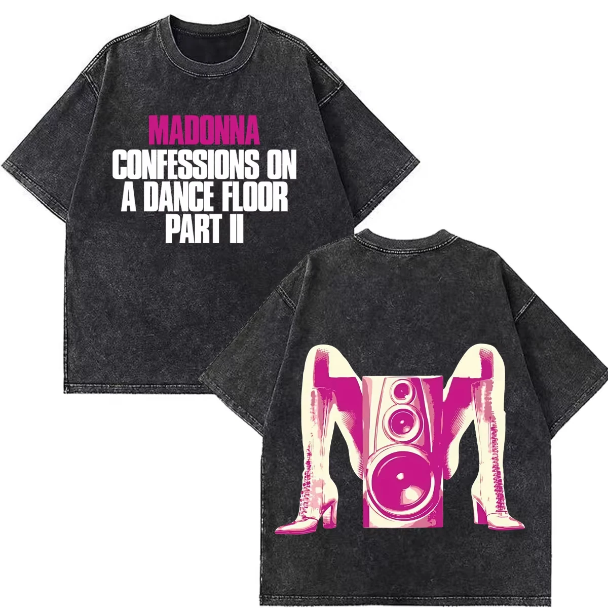 2026 new Printed retro distressed men's and women's versatile summer loose-fitting casual cotton T-shirt in dance style design