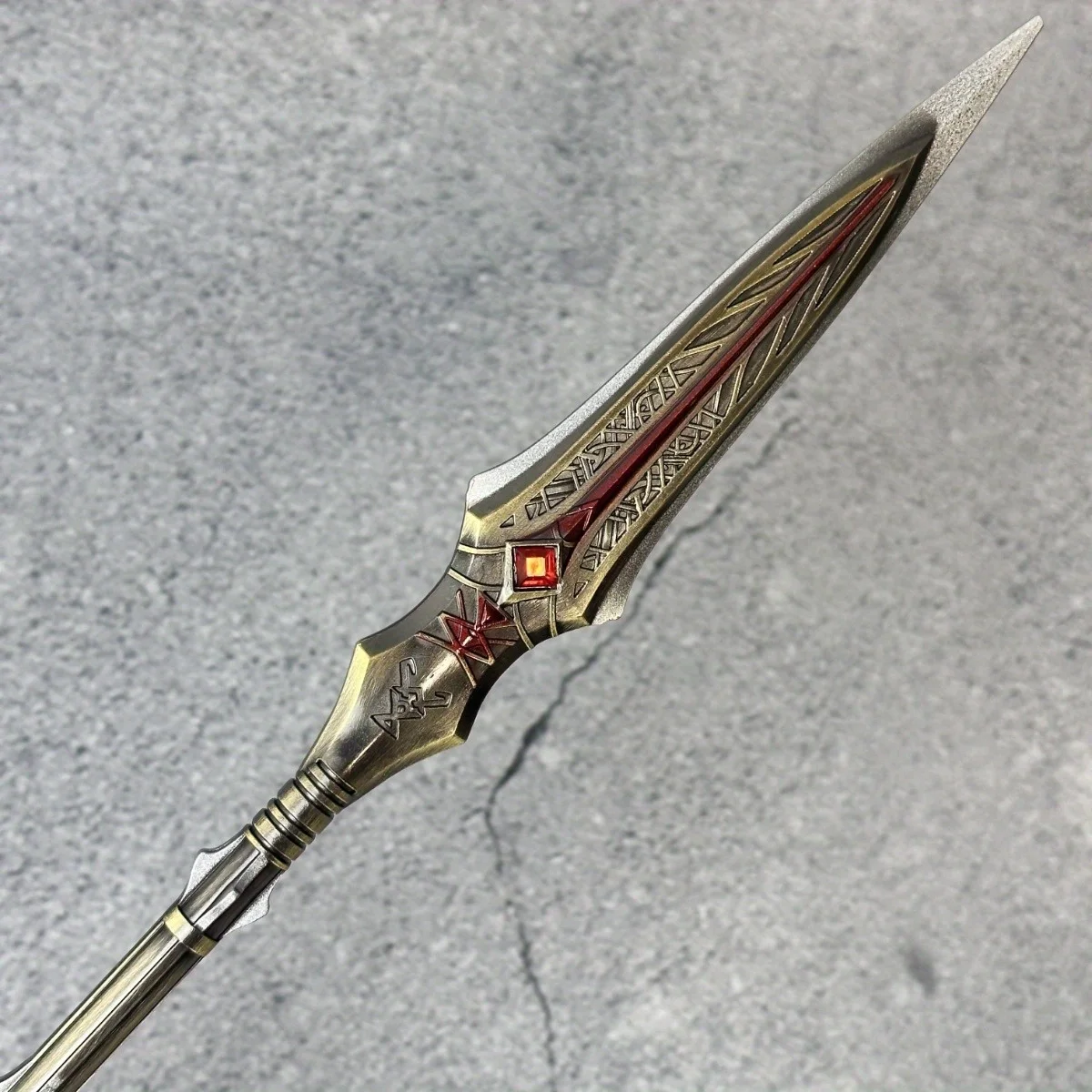 8.6 بوصة إله الحرب الرمح كاتانا كلينروت بوسيدون سيف معدني الساموراي صابر أنيمي النينجا سكين الحجم الحقيقي هدية الرمح الياباني