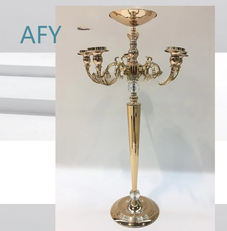 Iron Crafts Five-Headed Candlesticks for Wedding Decor Flower Stands for Table Centerpiece Ornament Home Party Supplies