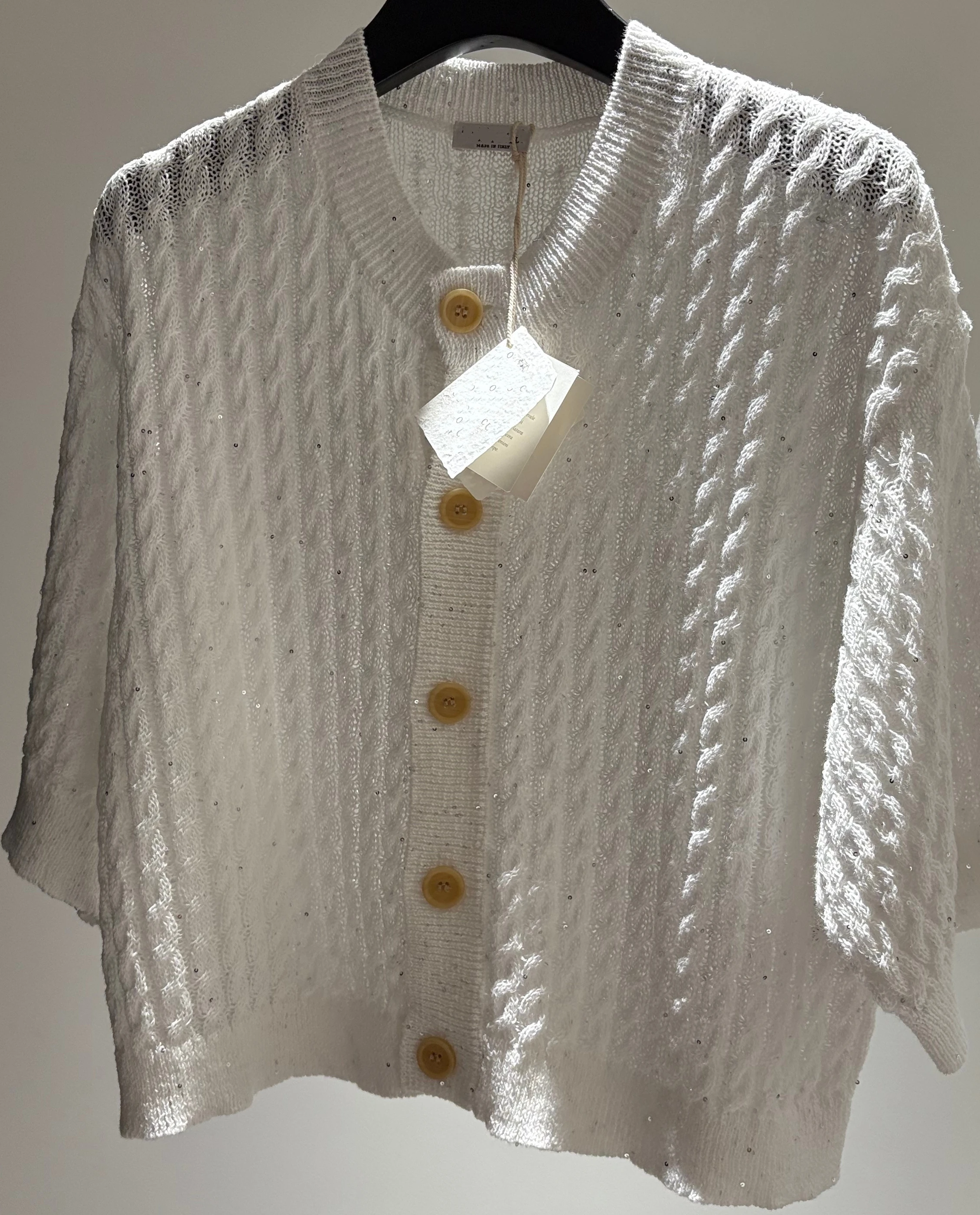 

Majimo Cardigan Set Linen Knitted Glitter Micro Flash Twist Flower Women's Spring Outerwear Fashion Elegant Casual