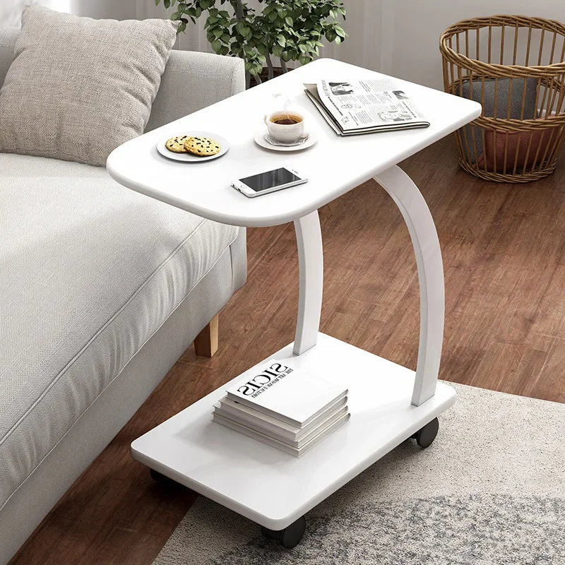 Leisure Style Creative Side Table Movable Small Coffee With Wheels Mini Sofa Small Side Bedroom Bedside Table Bedside Table