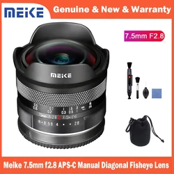 Meike 7.5mm f2.8 Ultra Wide Angle Aps-C Manual Focus Diagonal Fisheye Lens for Fuji M43/X/ Sony E/ Nikon Z/ Canon EFM Mount