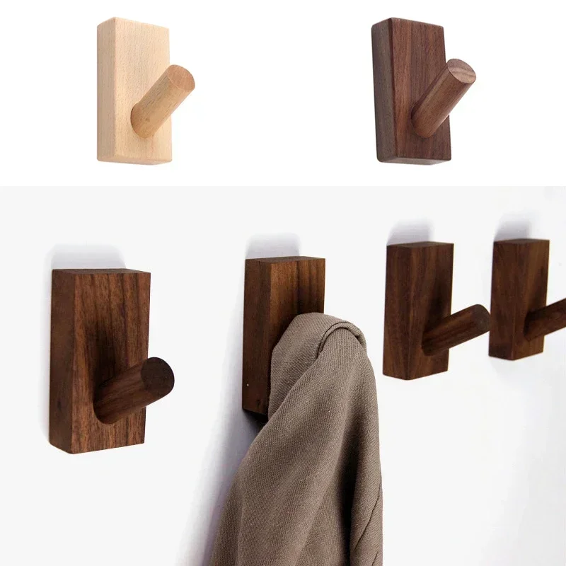 

Scarf Wall Rack Key Coat Mounted Holder Hanger Natural Room Hook Hangers Decorative Handbag Wood Hat Bathroom Clothes