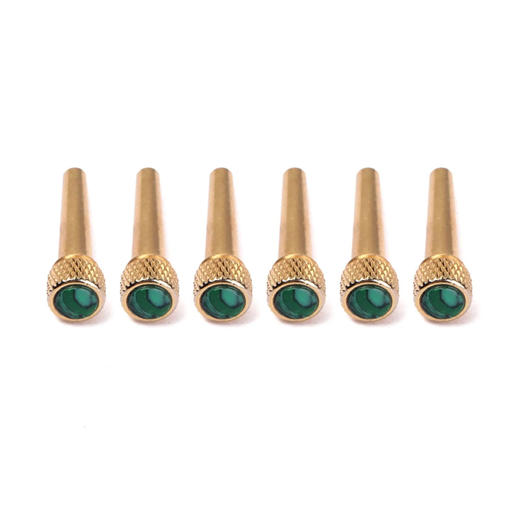 

6 Pcs Plastic Pegs Guitar Replacement Parts Acoustic Bridge Pins Bass Tone Brass