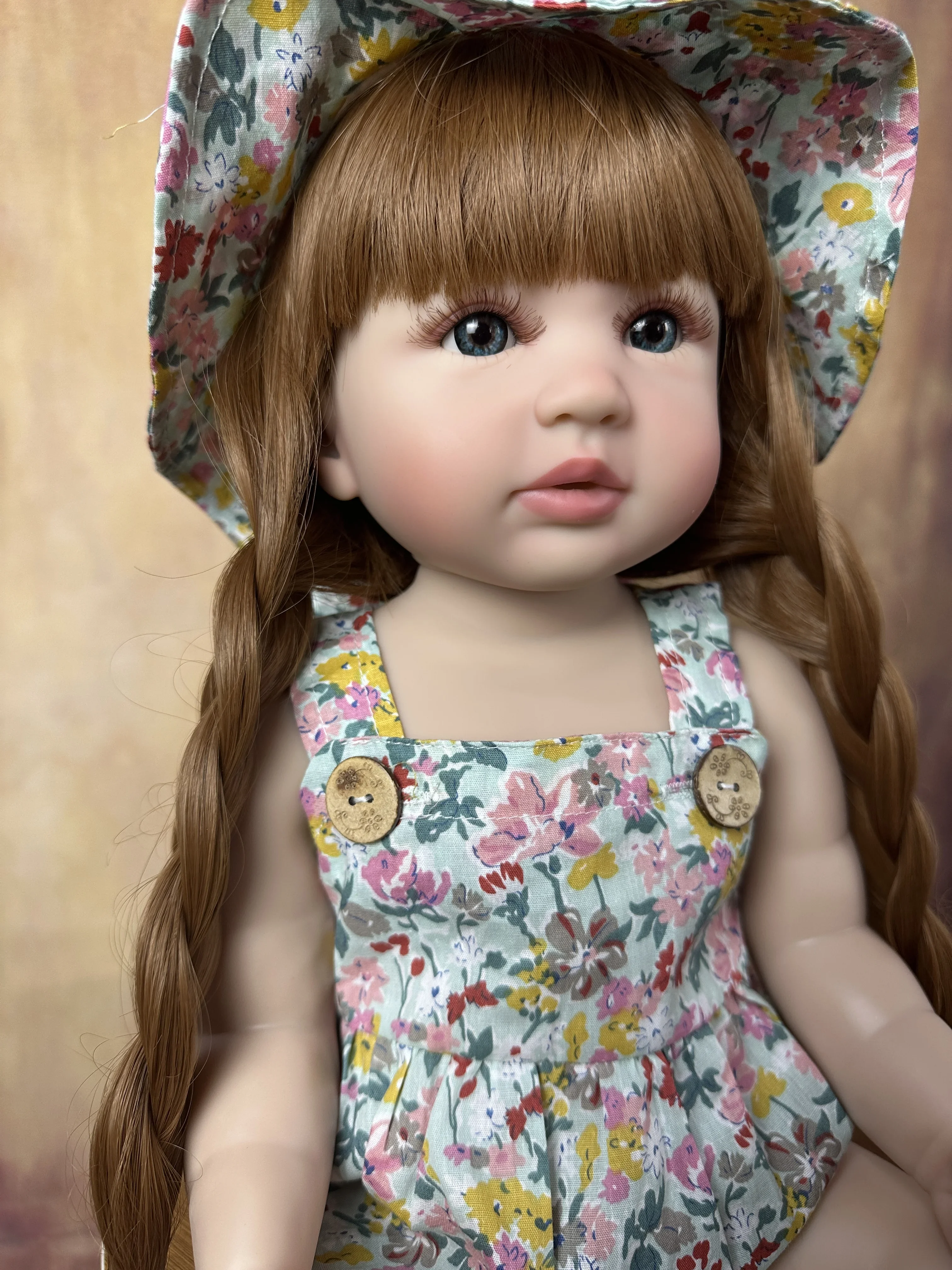 Bzdoll Levensechte 55Cm Reborn Babypop Met Volledig Siliconen Lichaam 22Inch Levend Pasgeboren Bebe Schattig Verkleed Speelgoed Meisje Verjaardagscadeau