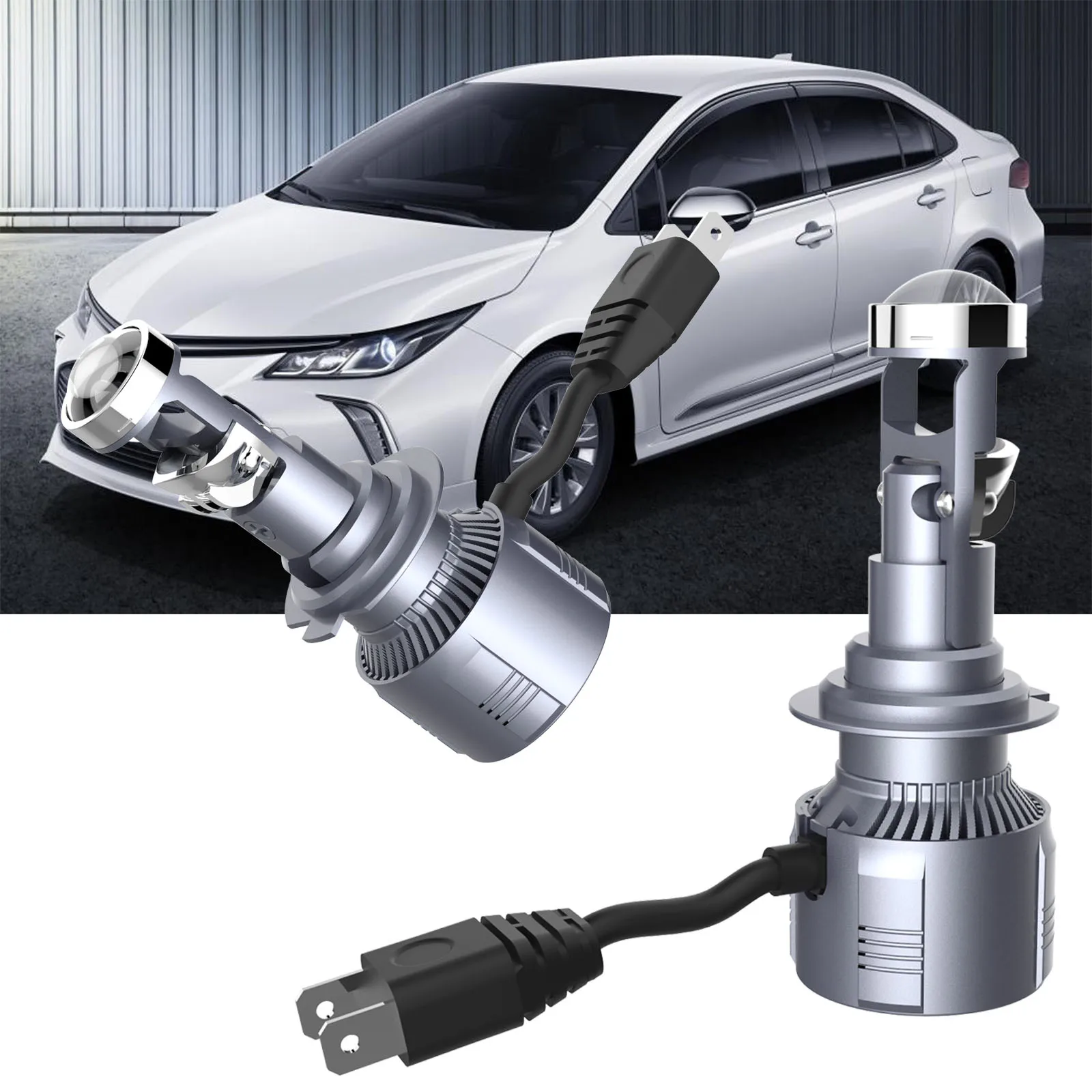 Super Bright H7 Mini Projector Lens Car LED Headlight Bulb LED Lights 16000LM 6000K White 160W Auto LED Lamp Turbo Fog Light