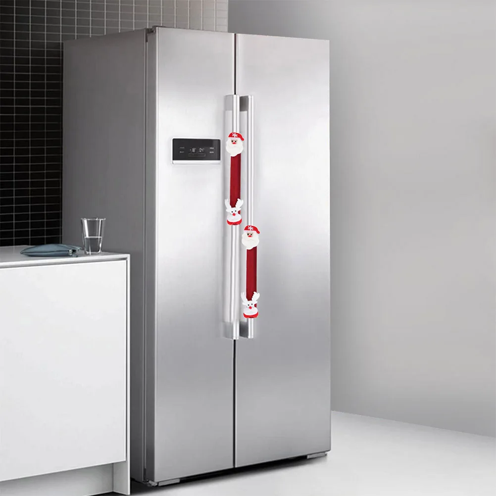 

3pcs Refrigerator Handle Covers Christmas Design Static-Free Fridge Microwave Oven Dishwasher Kitchen Appliances Cover