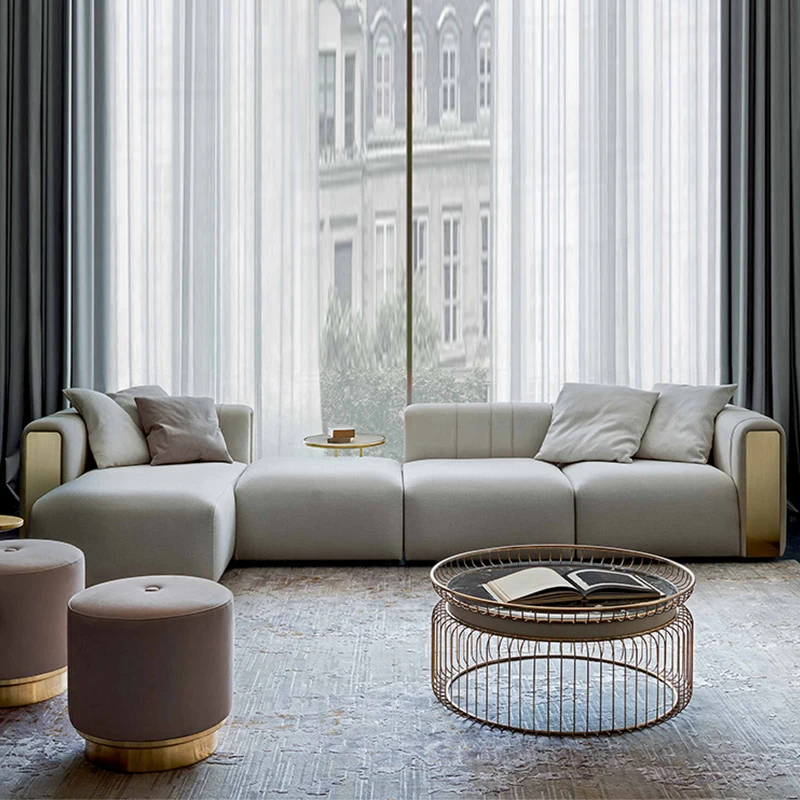 

%w Nordic Designer Light Luxury Villa Fabric Living Room Sofa High-end Customized Leisure Hotel Sofa Combination