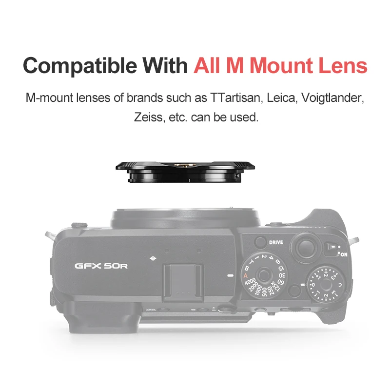 TTArtisan-anillo adaptador de lente para cámara Leica M, convertidor de lente de cámara, compatible con FUJIFILM GFX100S 50R 50S 50SII, montaje GFX100S 50SII