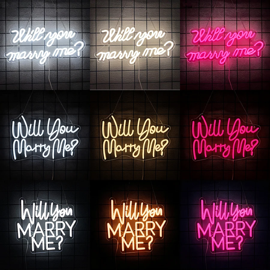 

Will You Marry Me Neon Sign Large for Proposal Wedding Decor,Led Neon Marry Me Sign for Engagement Party Valentine's Day Gifts