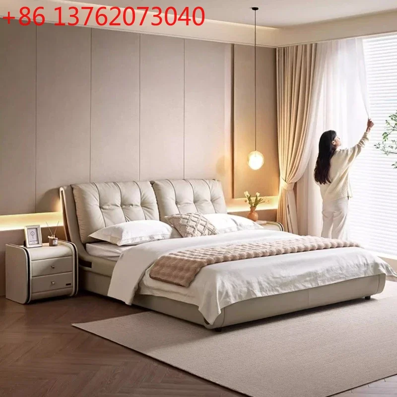 

180x200 200x220 cm Queen Frame Beds Modern Luxury Leather Bed 2 People Double Beds Bed Bases Frames Home Bedroom Furniture