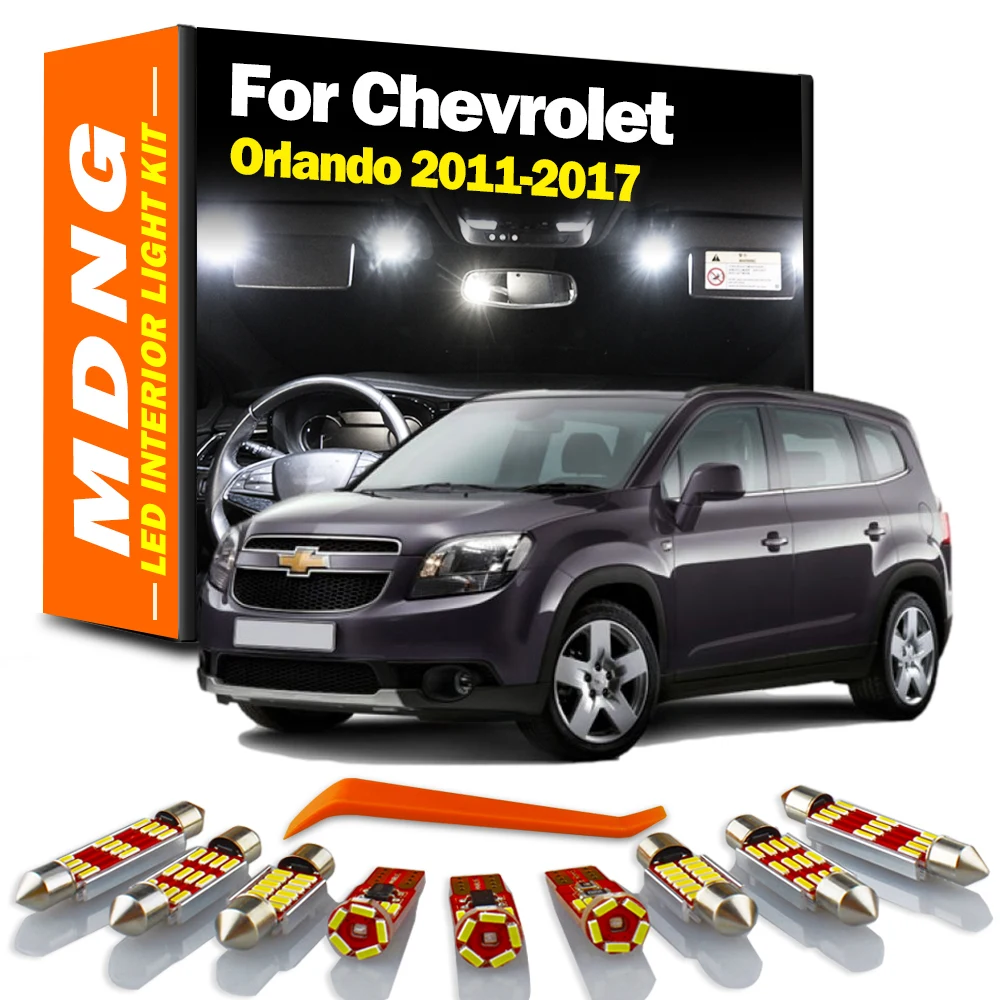 MDNG 13Pcs Canbus For Chevrolet Chevy Orlando 2011 2012 2013 2014 2015 2016 2017 Car Bulbs LED Interior Map Dome Trunk Light Kit