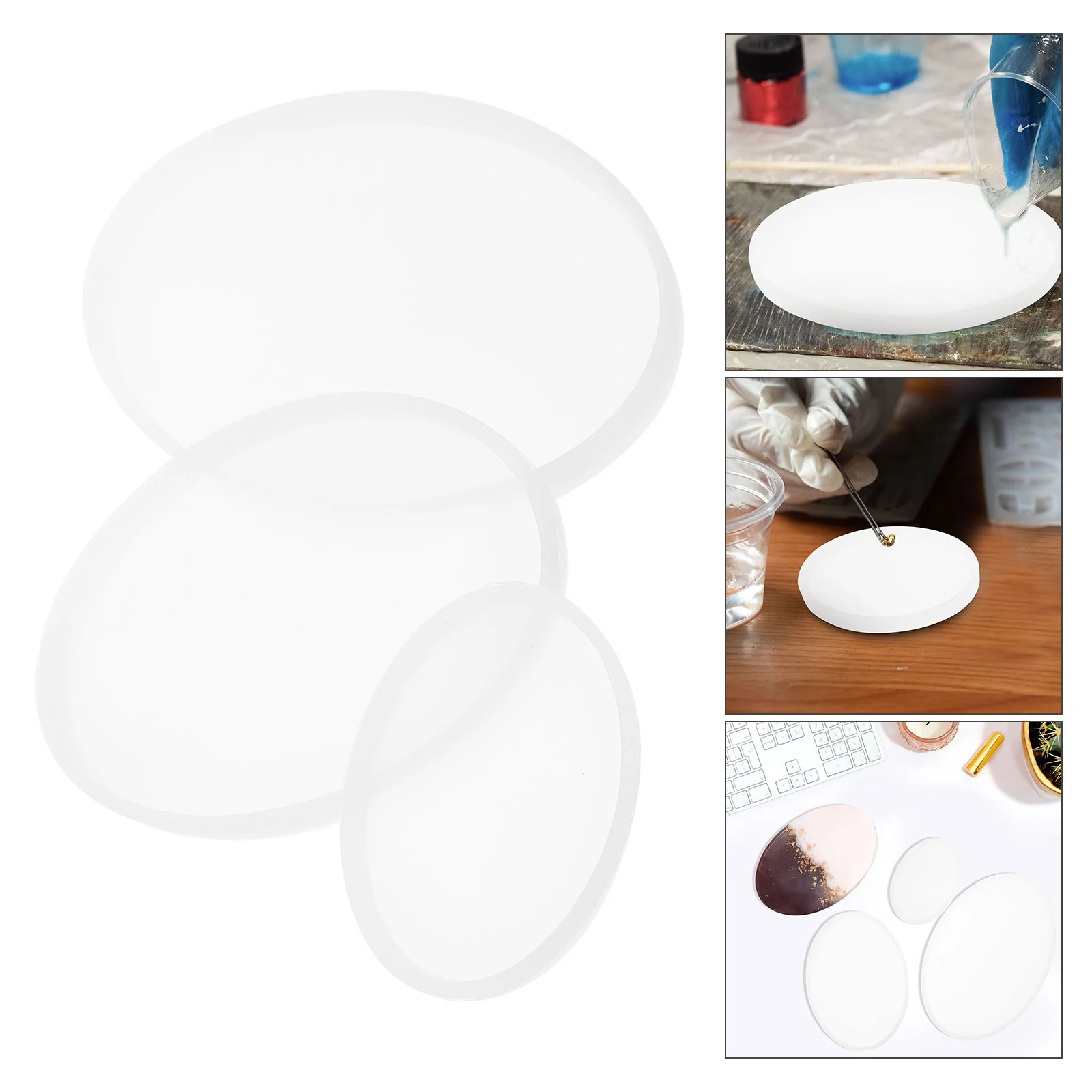 3 pçs cristais para artesanato molde de mesa decoração para casa decorações diy sílica gel branco adorno de mesa fazendo acessório epóxi homem