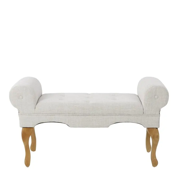 Modern White Bedroom Winter Hill Upholstered Bench