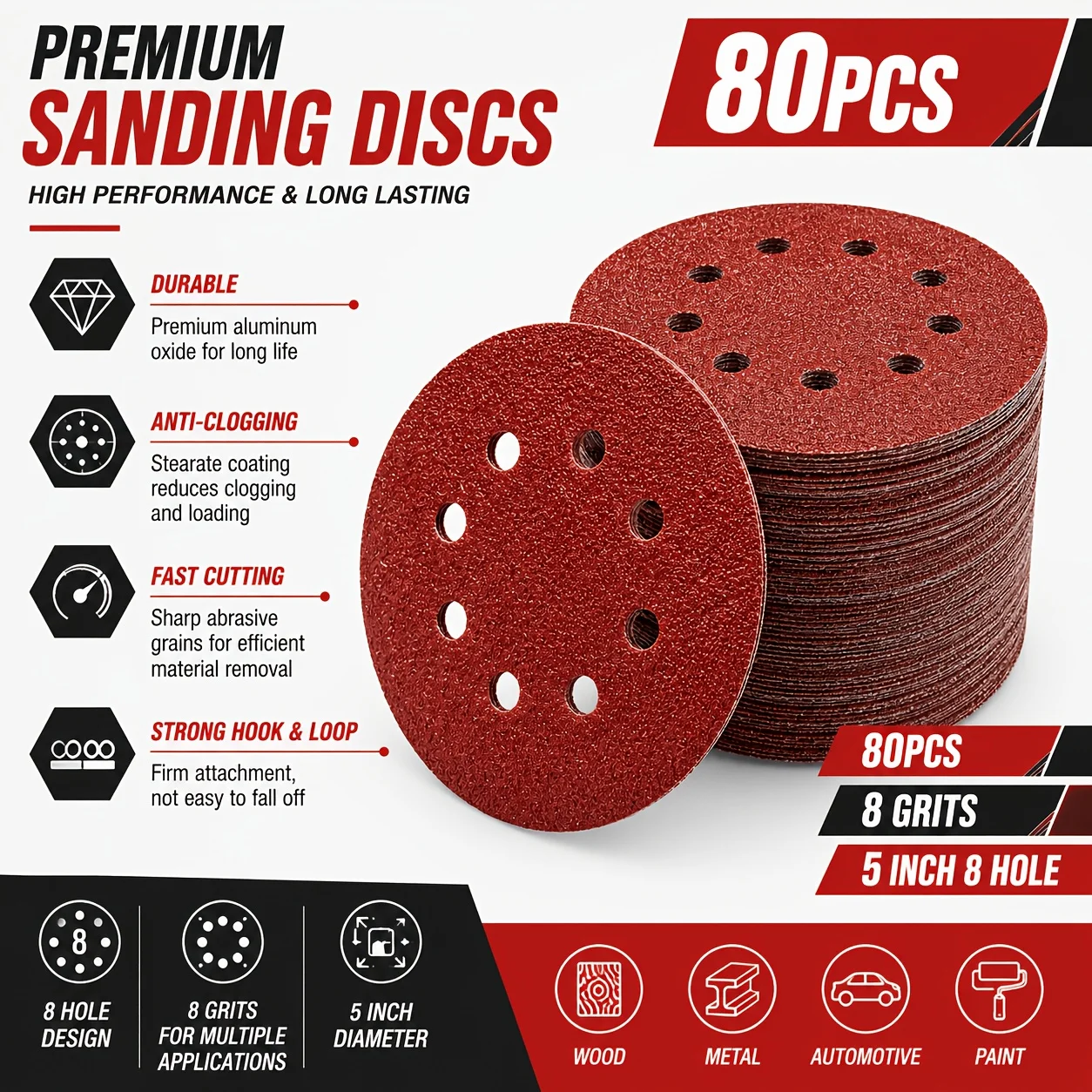 80Pcs 125mm 5