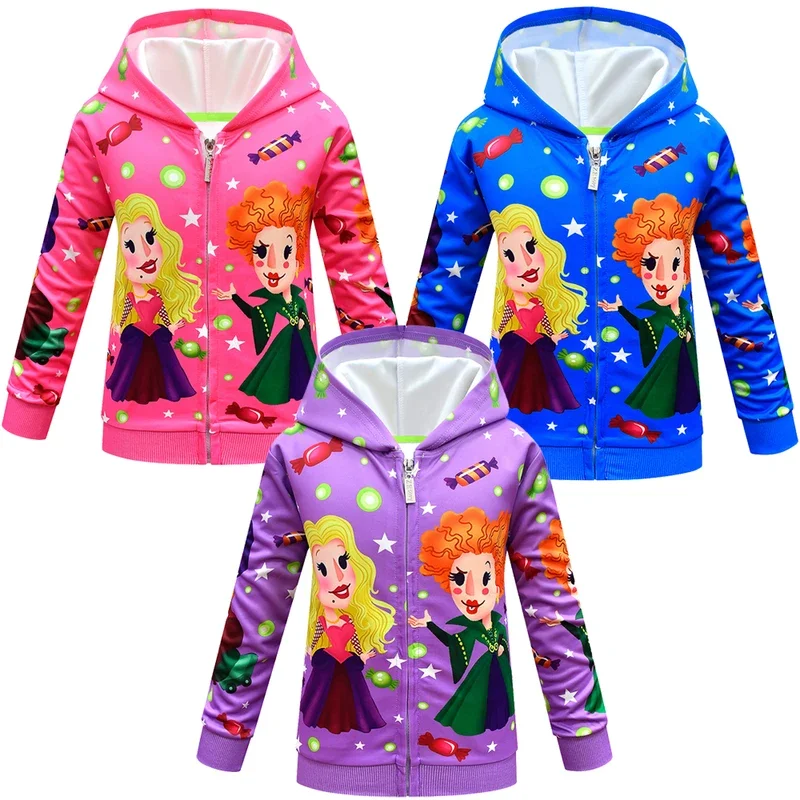 Hocus Pocus 2 Hoodies Toddler Boy Girl Children Kid Hooded Sweatshirt Mary Sarah Sanderson Printed Shirt Birthday Christmas Gift