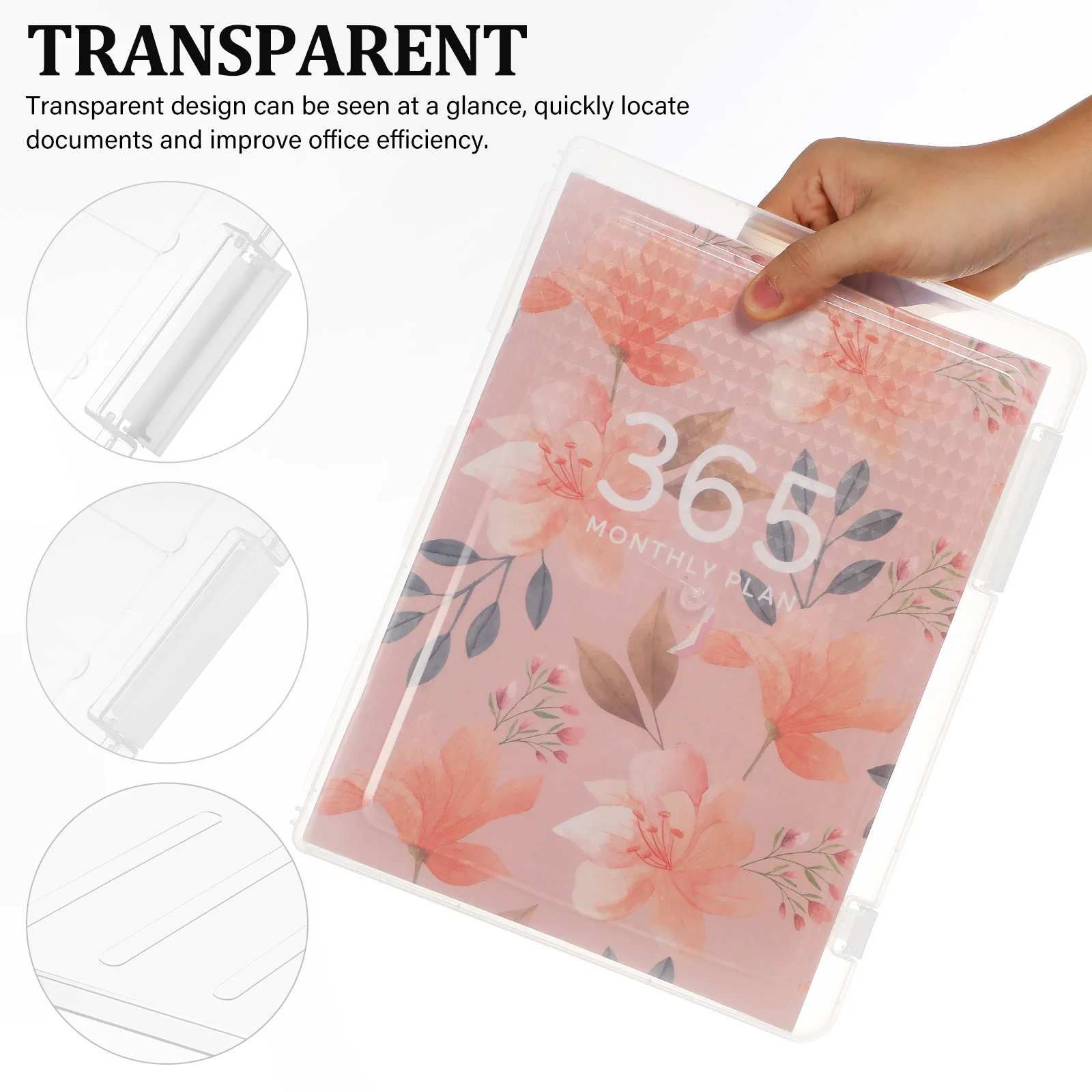 6Pcs Transparent Document Organizer Clear Plastic File Storage Box Paper Holder Lid Office School Home Document Organizer
