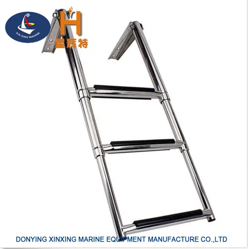 Stainless steel 316 marine Telescopic Ladder for boat/yacht 3-section ladder