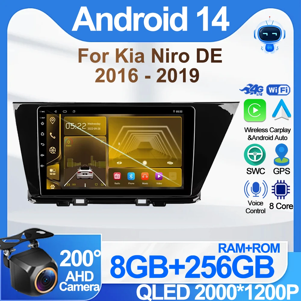 

Car Android Radio For Kia Niro DE 2016 - 2019 Player Android Auto Mirror Link No 2din DVD Stereo Head Unit Carplay 8 Core 5G
