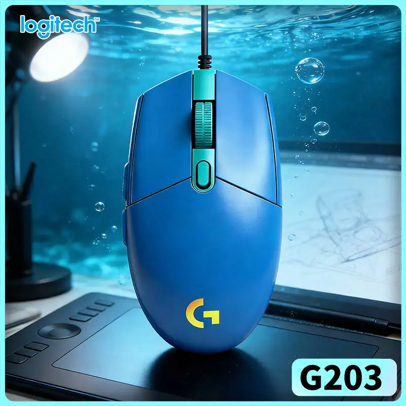 

Игровая мышь Logitech G203 Prodigy проводная, 200-8000 DPI, RGB-подсветка, 6 кнопок, встроенная память, отклик 1 мс, быстрая реакция