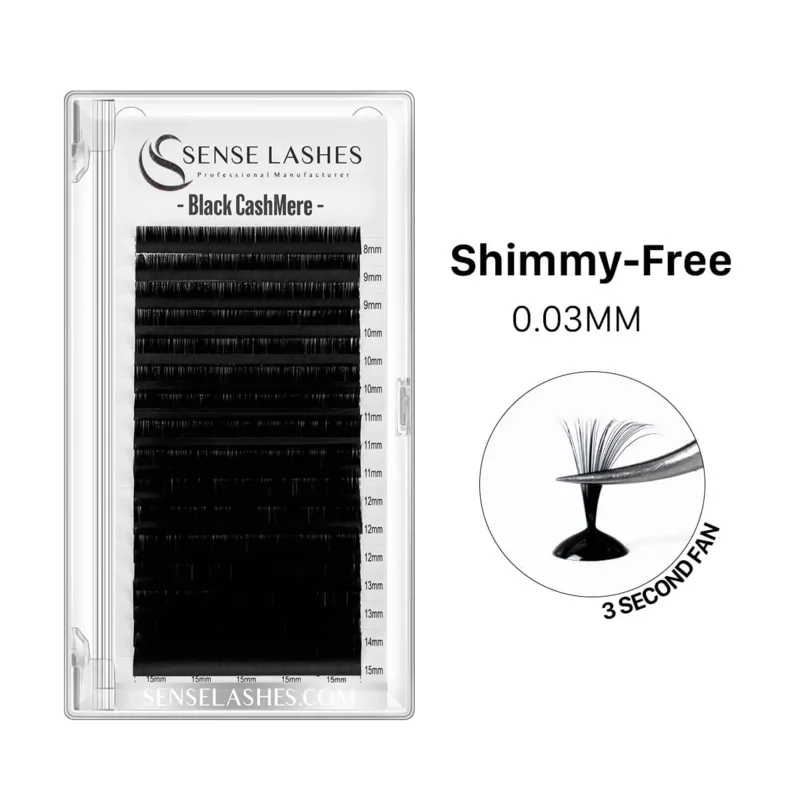 SENSE LASHES 100% Shimmy-free Lash New Black Cashmere 0.03mm True Matte Individual Lashes Extensiones De Pestañas