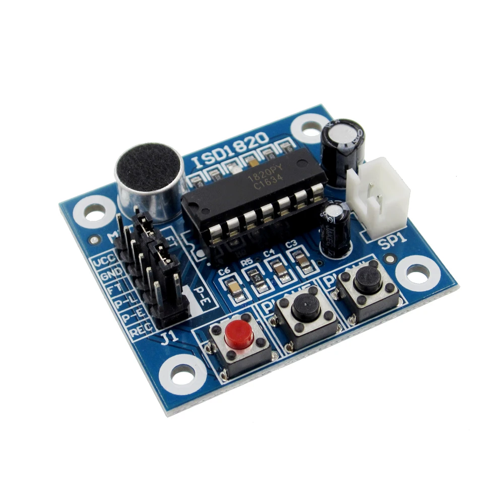 10PCS/LOT ISD1820 recording module voice module the voice board telediphone module board with Microphones and Anti