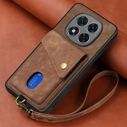 For Xiaomi Poco F8 Ultra F7 5G Lanyard Leather Magnet Back Cover For Poco M8 F8 F7 X7 M7 X6 F6 X5 F5 Pro C85 C75 C65 Luxury Case