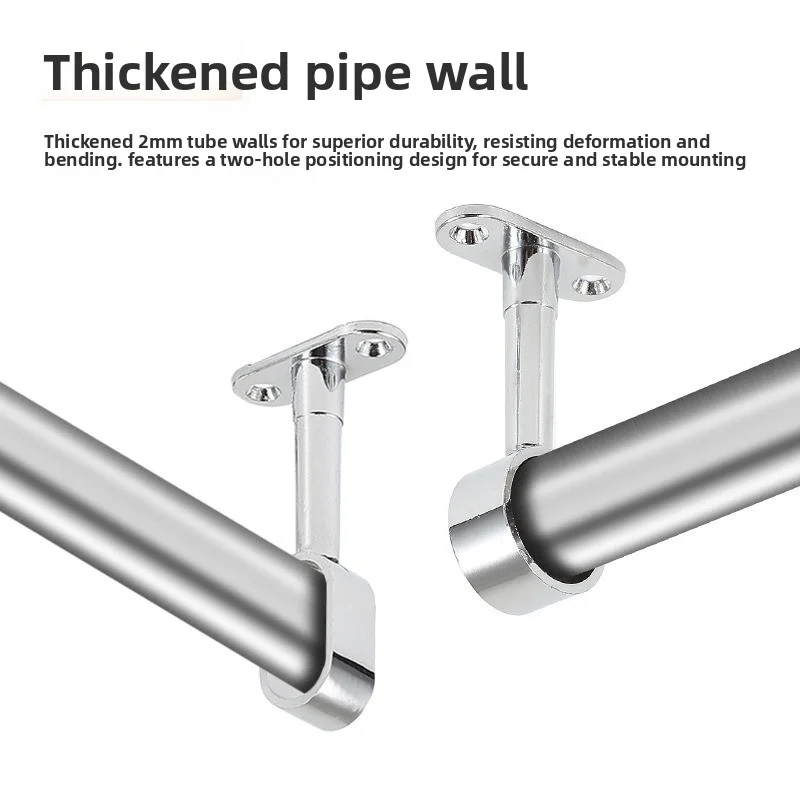 2 PCS Chrome Centre Support Bracket For Wardrobe Rail Rod Socket 16/25mm Zinc Alloy Overhead Flip-up Adjustable Clothes Holder
